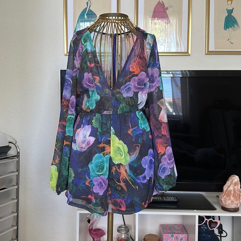 Purple Floral LF Romper